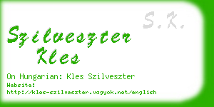 szilveszter kles business card